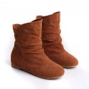 Women's Shoes Flat Heel Fashion Boots/Round Toe Boots Casual Black/Brown/Yellow/Red/Gray