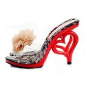 Women's Summer / Fall Heels Leatherette Party & Evening Stiletto Heel Flower Black / Pink / Red