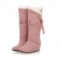 Women's Winter Snow Boots Leatherette Outdoor / Casual Wedge Heel Black / Brown / Pink