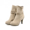 Women's Shoes Stiletto Heel Fashion Boots / Round Toe Boots Dress Black / Brown / Gray / Beige