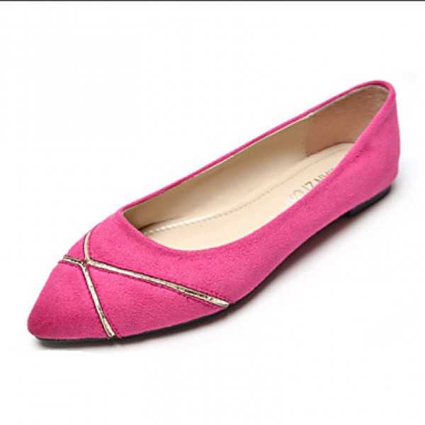 Women's Shoes Flat Heel Pointed Toe/Closed Toe Flats Casual Black/Blue/Pink