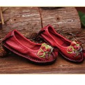 Women's Shoes Nappa Leather Spring/Summer/Fall/Moccasin Flats Casual Flat Heel Sparkling Glitter/Ruched Yellow / Red