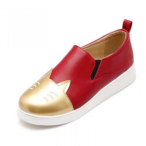 Women's Shoes Pigskin / Leather / Leather / Patent Leather Flat Skate Shoes / Comfort / Jelly / Styles / Pointed Toe /