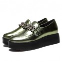 Women's Shoes Leatherette Platform Platform / Comfort Loafers Office & Career / Dress / Casual Black / Green