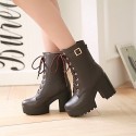 Women's Shoes Leatherette Chunky Heel Platform / Riding Boots Boots Outdoor / Office & Career / Casual