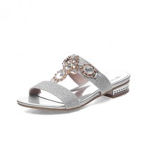 Women's Shoes Low Heel Round Toe Sandals Dress / Casual Silver / Gold