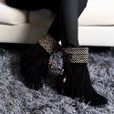 Women's Spring / Fall / Winter Round Toe Leatherette Casual Flat Heel Tassel Black / Brown / Yellow / Pink