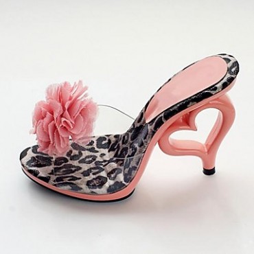 Women's Summer / Fall Heels Leatherette Party & Evening Stiletto Heel Flower Black / Pink / Red