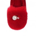 Women's Flats Spring / Fall / Winter Comfort Fur Outdoor / Dress / Casual Flat Heel Slip-on Black / Red Others