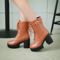 Women's Shoes Leatherette Chunky Heel Platform / Riding Boots Boots Outdoor / Office & Career / Casual