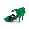 Women's Shoes Velvet / Fabric Stiletto Heel Heels / Open Toe Sandals Office & Career / Dress / Casual Black / Green