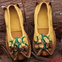 Women's Shoes Nappa Leather Spring/Summer/Fall/Moccasin Flats Casual Flat Heel Sparkling Glitter/Ruched Yellow / Red