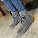 Women's Boots Fashion Boots Leatherette Office & Career / Casual Flat Heel Lace-up Black / Yellow / Gray / Beige Walking